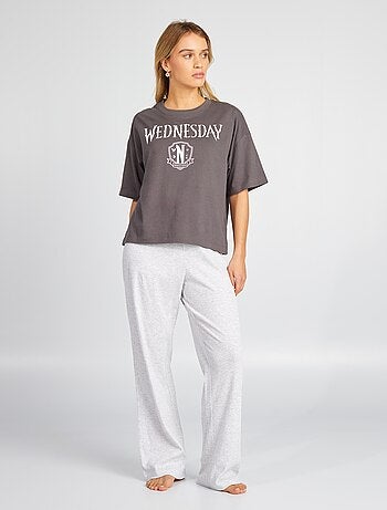 Completo pigiama 'Wednesday' t-shirt + pantaloni - 2 pezzi