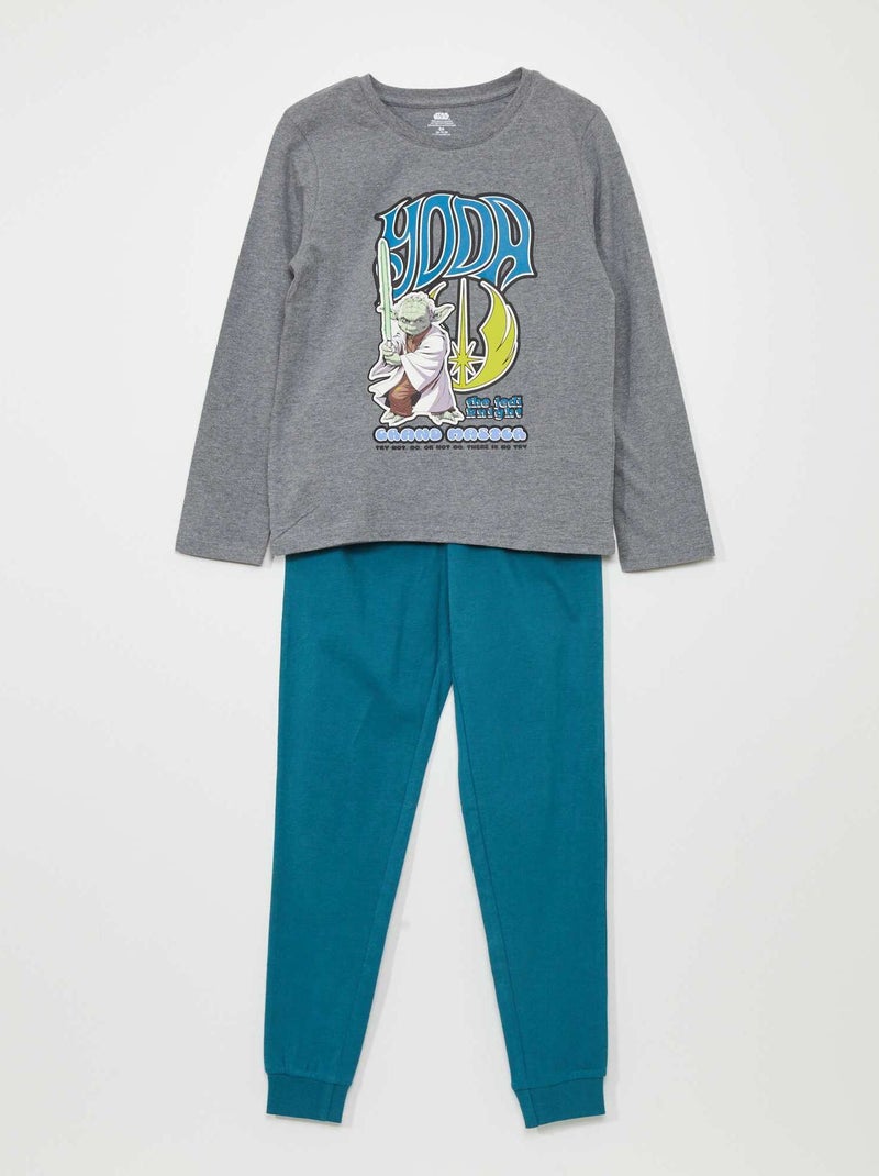 Pantaloni Pigiama Uomo Star Wars Baby Yoda - Morbido Pile, Stampa Mandaloriana, Taglia S Navy - Foto 3