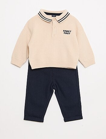 Completo polo caldo + pantaloni - 2 pezzi