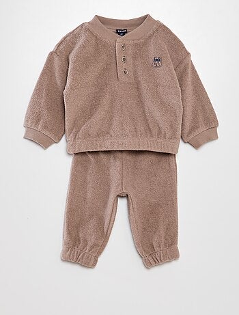 Completo pullover neonato + pantaloni in pile - 2 pezzi - Kiabi