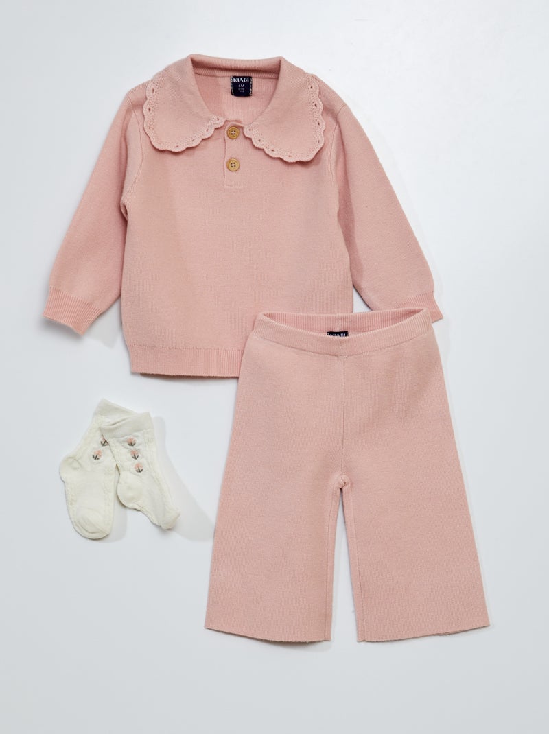 Completo pullover + pantaloni + calzini - 3 pezzi BIANCO - Kiabi