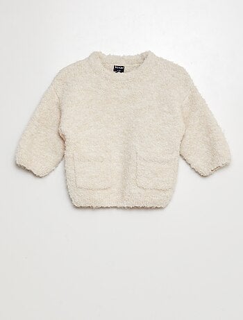 Completo pullover + pantaloni in maglia soffice - 2 pezzi