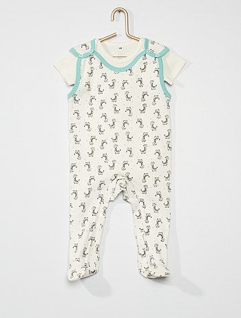 3 pyjamas leger Bambini Abbigliamento bambina Abbigliamento neonate Salopette Kiabi Salopette 12 mois 