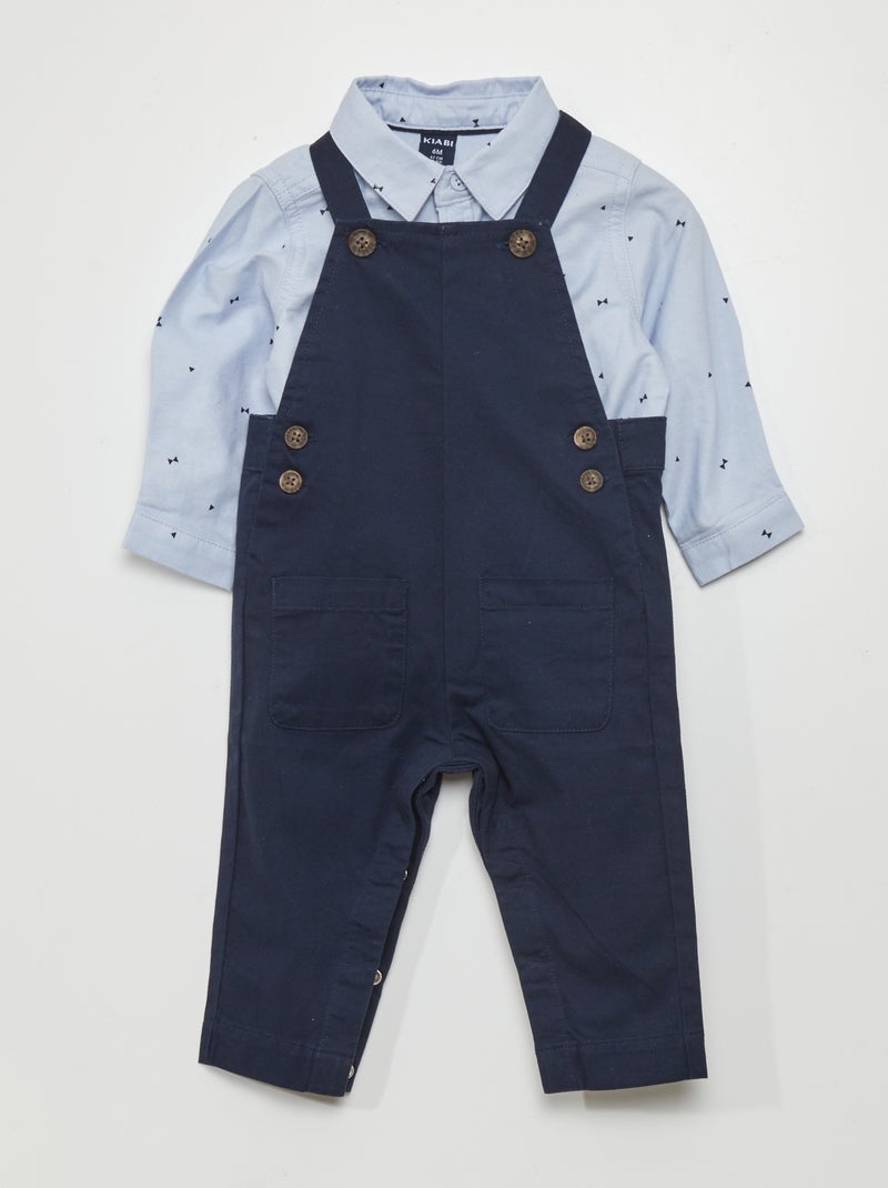 Completo salopette + camicia - 2 pezzi BLU - Kiabi