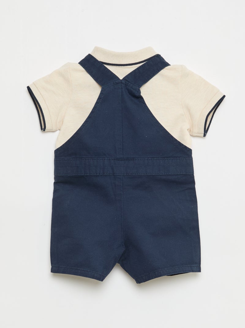 Completo salopette + polo - 2 pezzi Blu - Kiabi