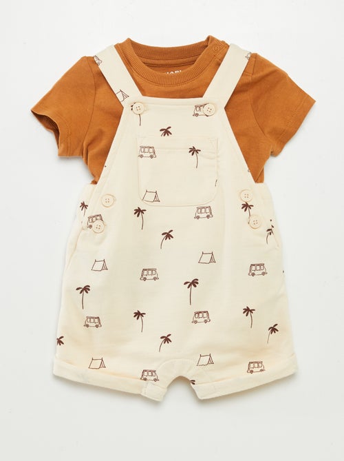 Completo salopette shorts + t-shirt - 2 pezzi - Kiabi