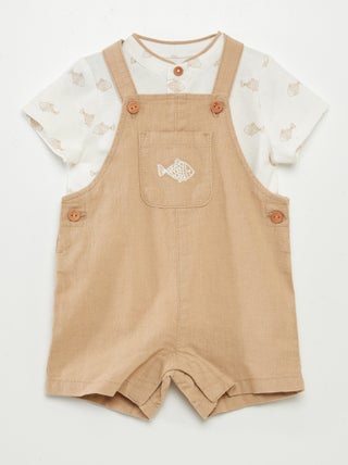 Completo salopette + t-shirt - 2 pezzi