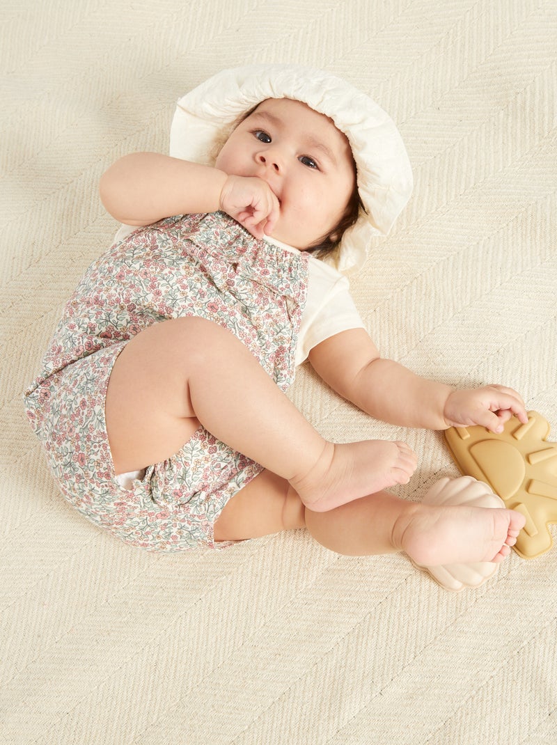 Completo salopette + t-shirt in cotone BIANCO - Kiabi