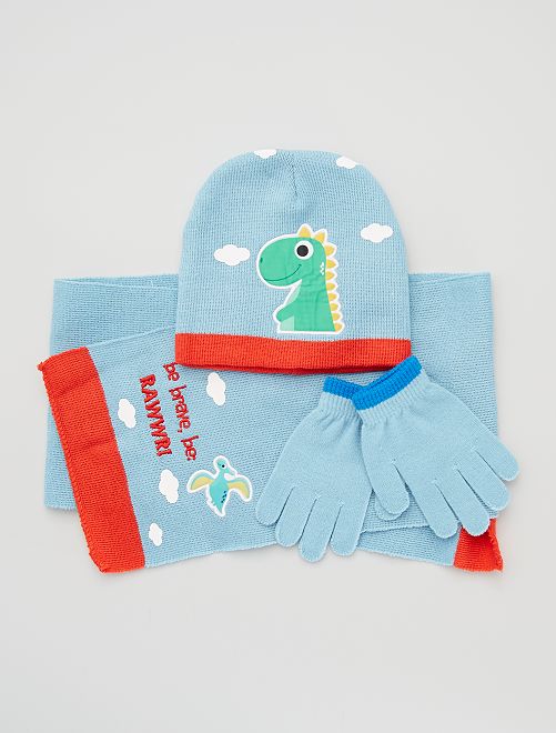 Completo sciarpa + guanti + berretto - BLU - Kiabi - 12.00€