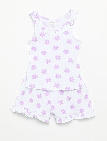 Completo short + canotta in maglia traforata