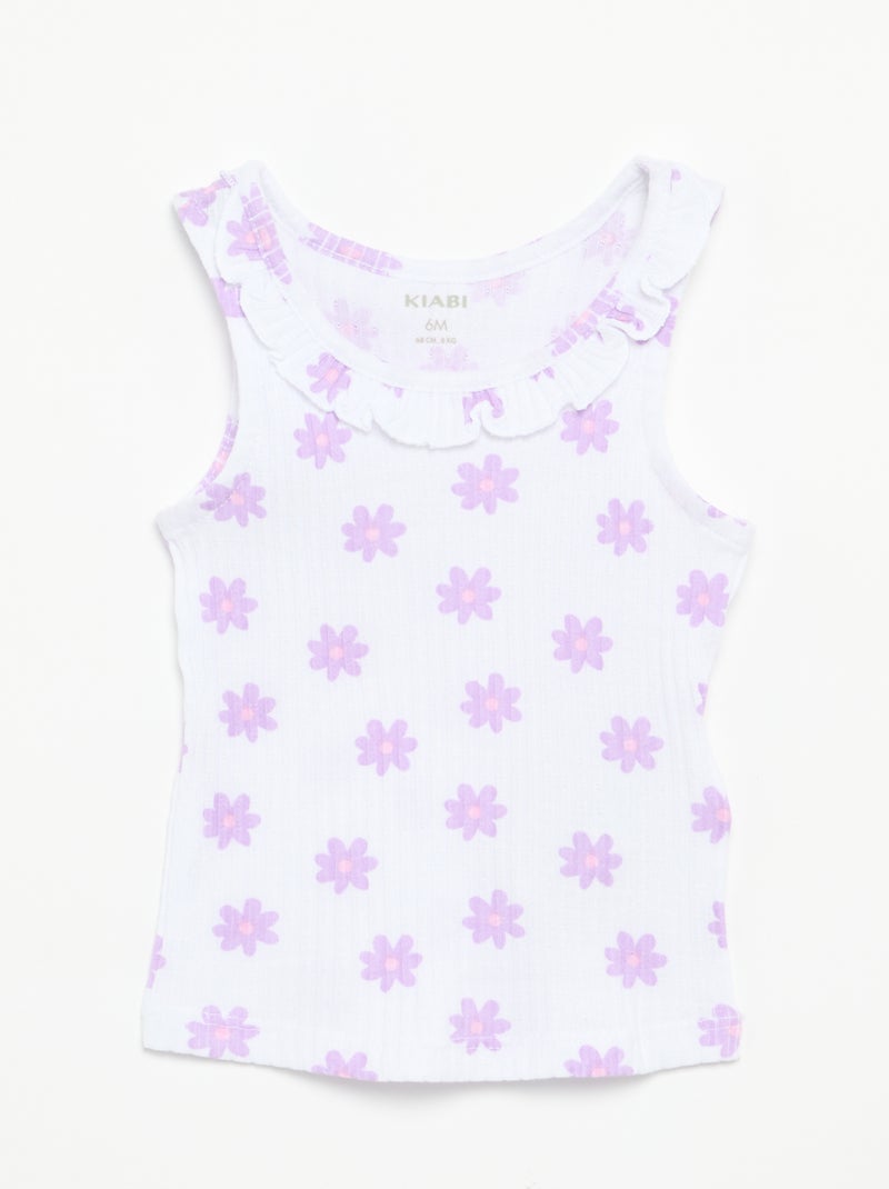 Completo short + canotta in maglia traforata Bianco - Kiabi