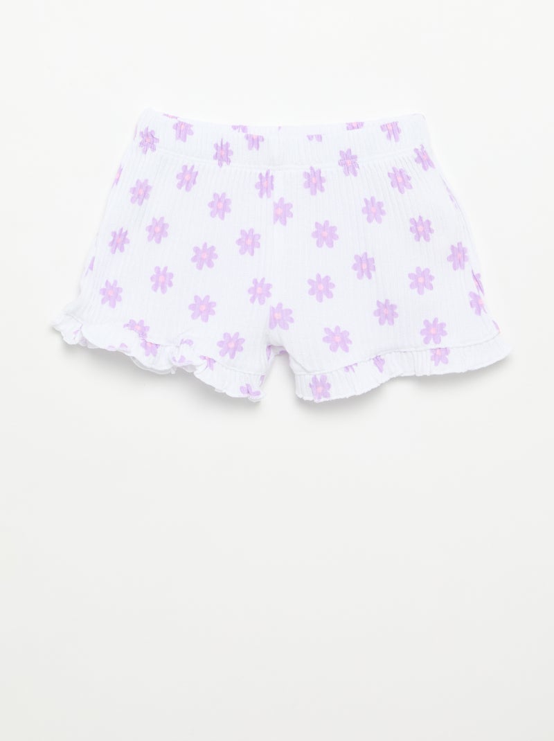 Completo short + canotta in maglia traforata Bianco - Kiabi