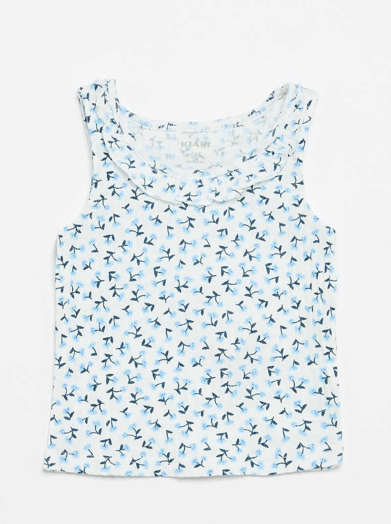 Completo short + canotta in maglia traforata Blu - Kiabi