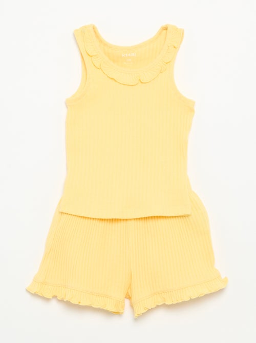 Completo short + canotta in maglia traforata - Kiabi