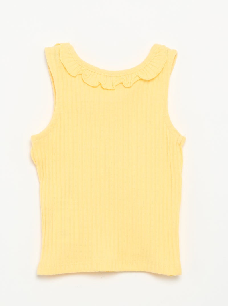 Completo short + canotta in maglia traforata Giallo - Kiabi