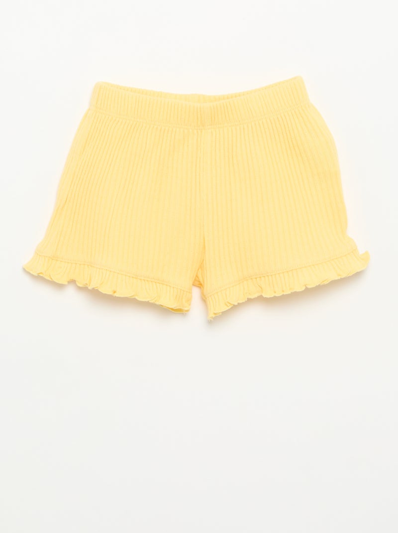 Completo short + canotta in maglia traforata Giallo - Kiabi