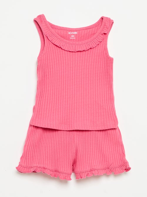 Completo short + canotta in maglia traforata - Kiabi