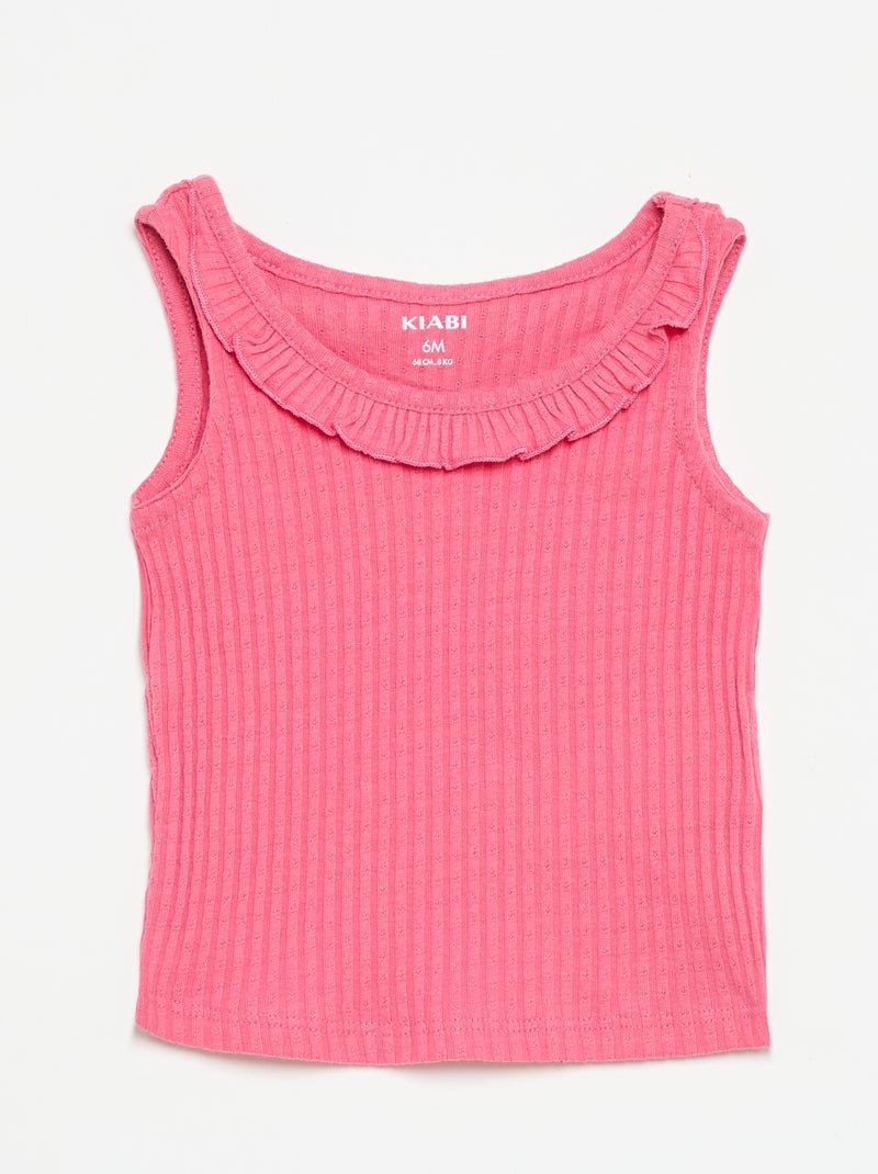 Completo short + canotta in maglia traforata Rosa - Kiabi