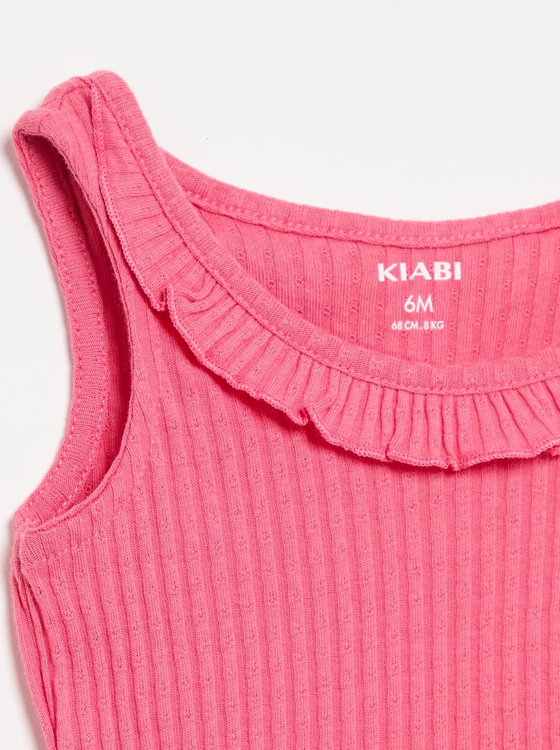 Completo short + canotta in maglia traforata Rosa - Kiabi