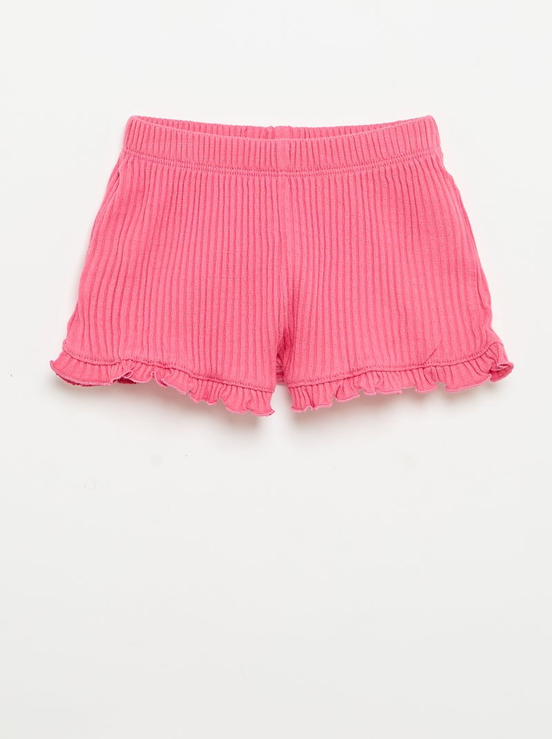 Completo short + canotta in maglia traforata Rosa - Kiabi