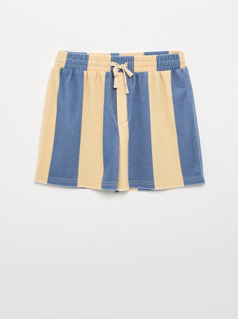 Completo short e T-shirt in maglia bouclé Blu - Kiabi
