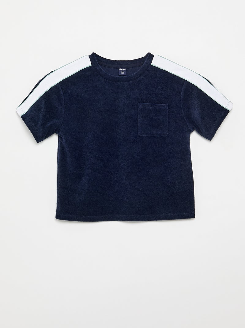 Completo short + T-shirt con bande a contrasto Blu - Kiabi