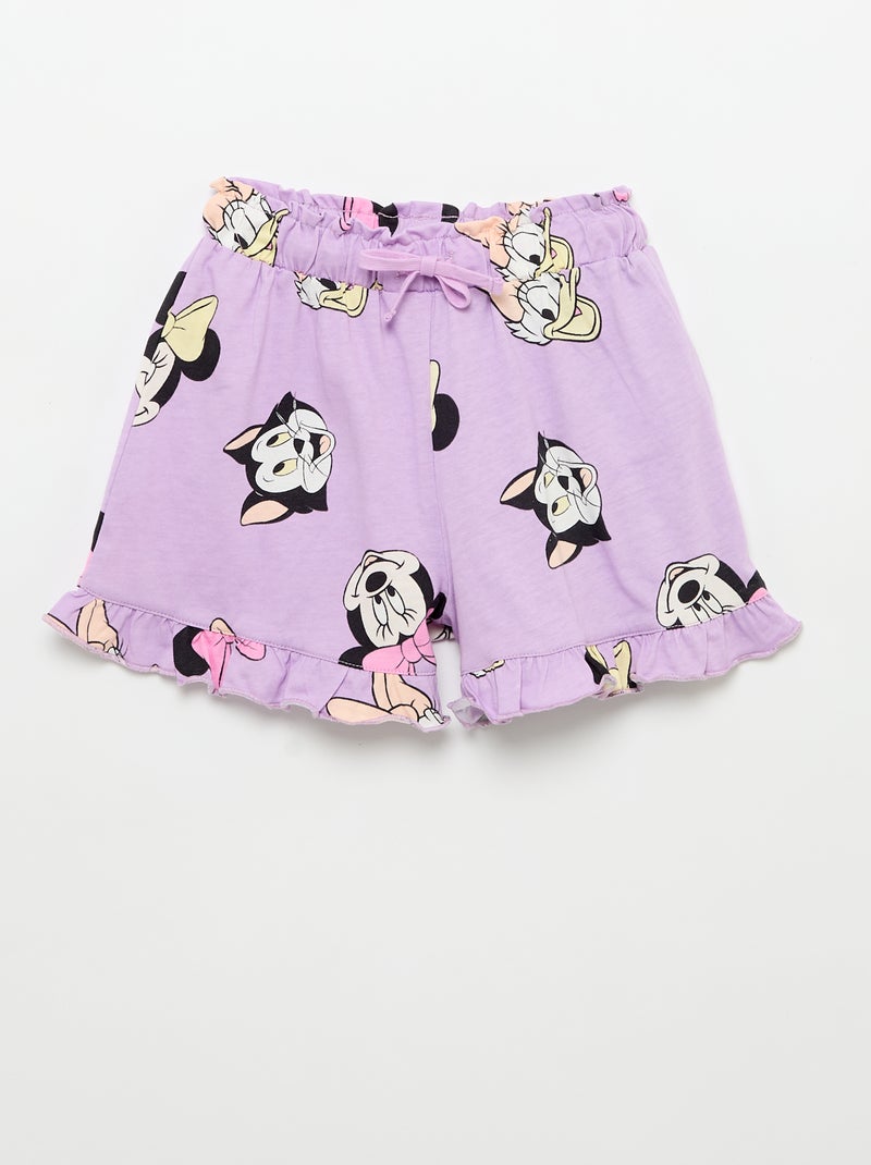 Completo shorts con volant + T-shirt "Disney" Viola - Kiabi
