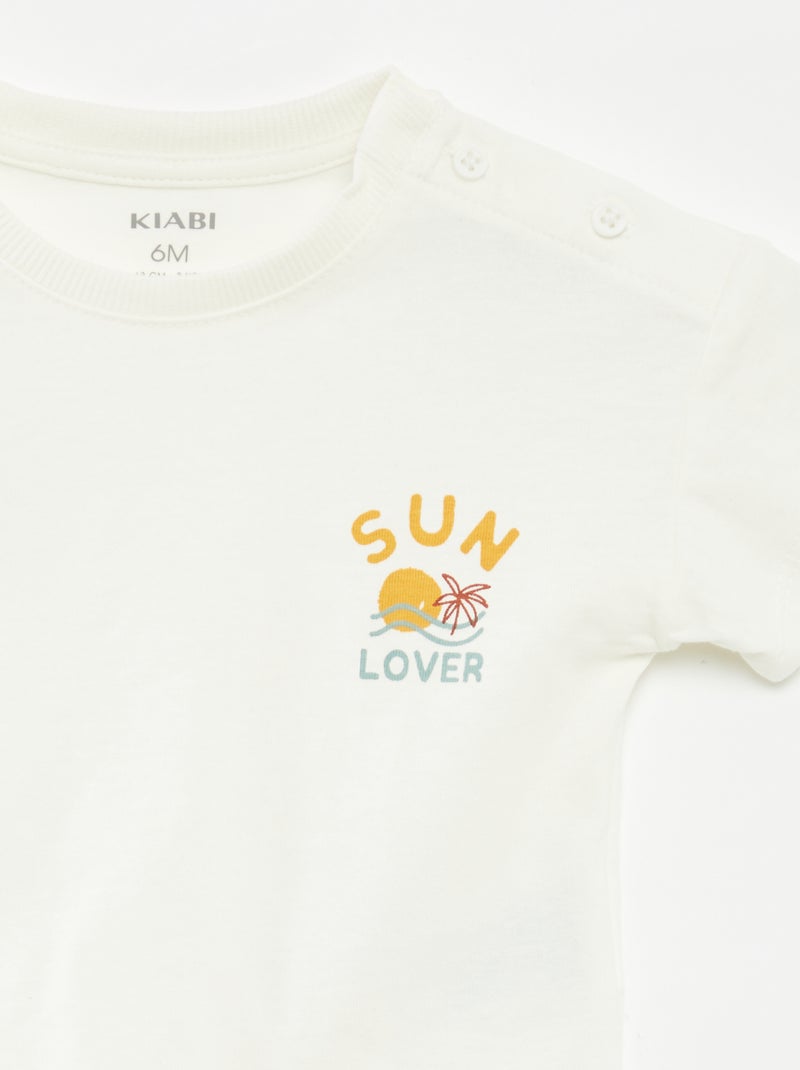 Completo shorts + t-shirt - 2 pezzi BIANCO - Kiabi
