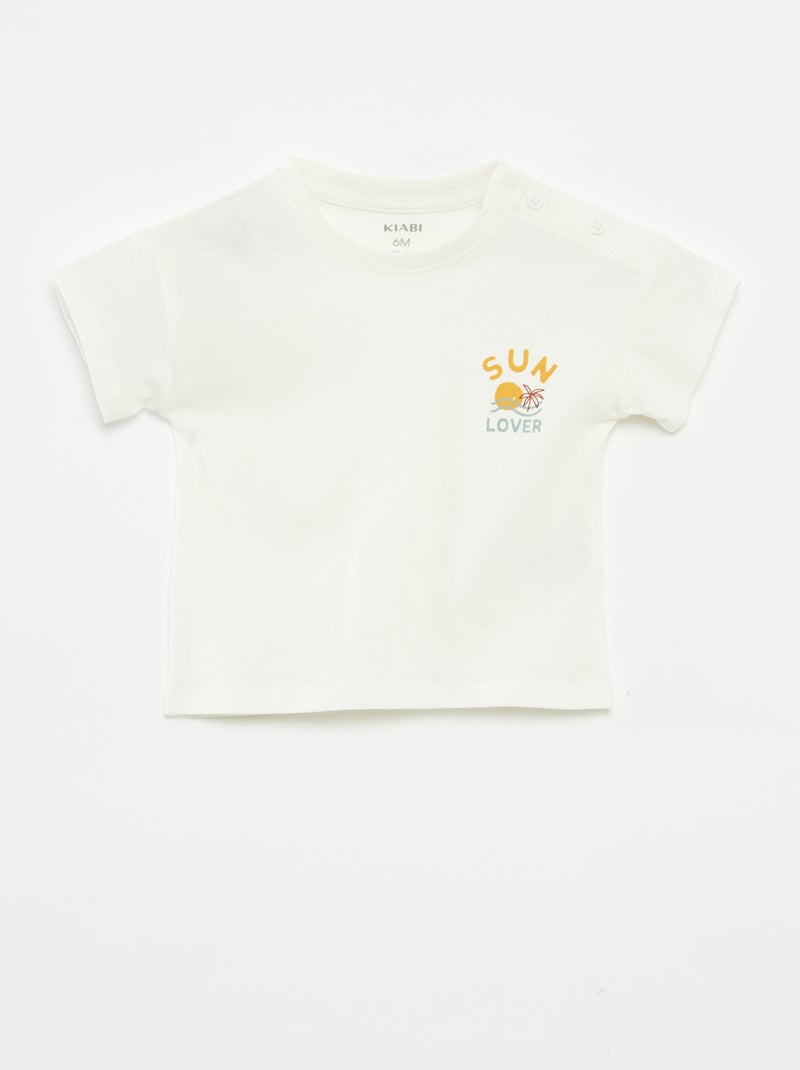 Completo shorts + t-shirt - 2 pezzi BIANCO - Kiabi