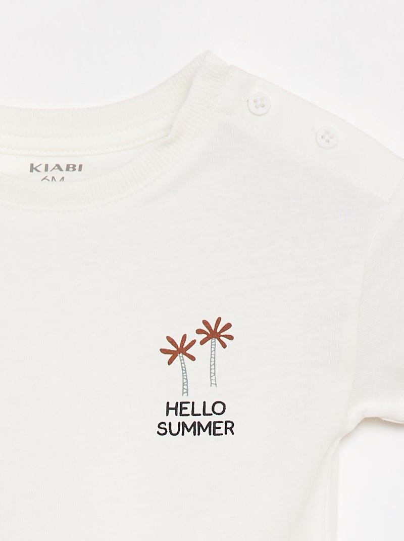 Completo shorts + t-shirt - 2 pezzi BIANCO - Kiabi