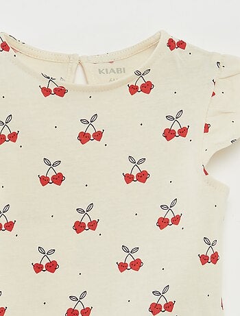 Completo shorts + t-shirt con volant - 2 pezzi