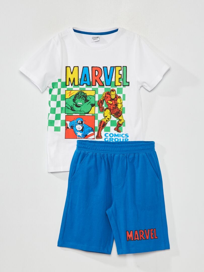 Completo shorts + t-shirt 'Marvel' bianco - Kiabi