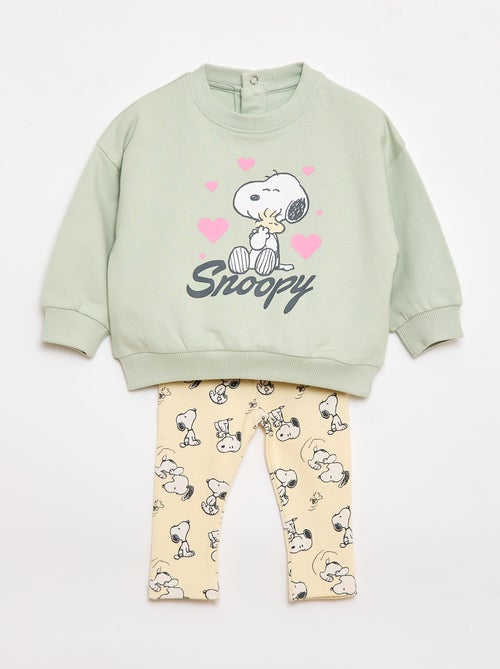 Completo 'Snoopy' 2 pezzi Felpa + leggings - Kiabi