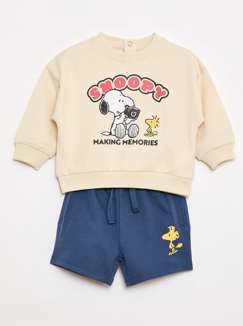 Completo 'Snoopy' 2 pezzi felpa + shorts - Kiabi