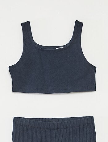 Completo sportivo canotta + shorts da ciclista a coste - 2 pezzi