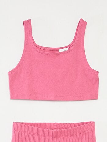 Completo sportivo canotta + shorts da ciclista a coste - 2 pezzi