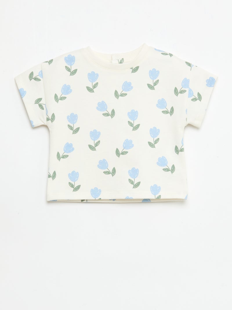 Completo stampato 2 pezzi shorts + T-shirt Bianco - Kiabi