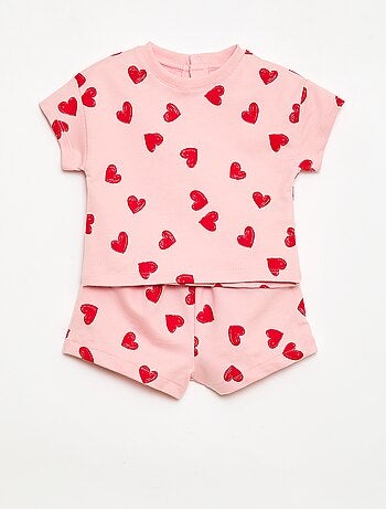 Completo stampato 2 pezzi shorts + T-shirt