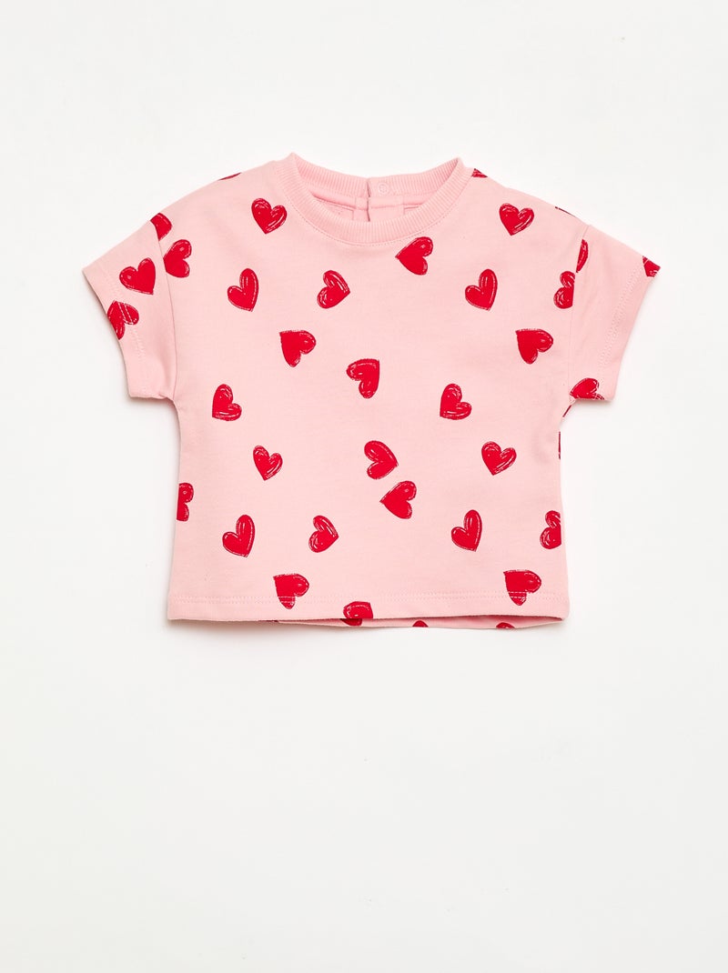 Completo stampato 2 pezzi shorts + T-shirt Rosa - Kiabi
