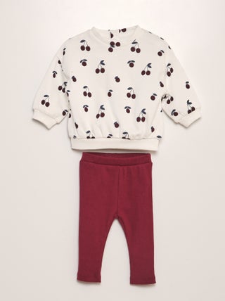 Completo stampato felpa + leggings - 2 pezzi