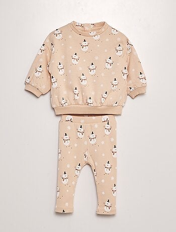 Completo stampato felpa + leggings - 2 pezzi