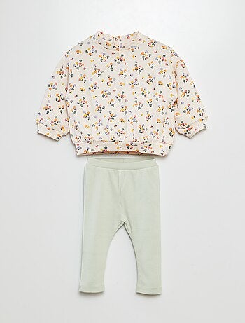Completo stampato felpa + leggings - 2 pezzi