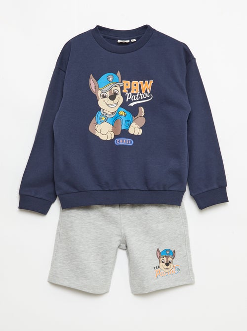 Completo stampato 'Paw Patrol' felpa + pantaloncini in cotone - Kiabi