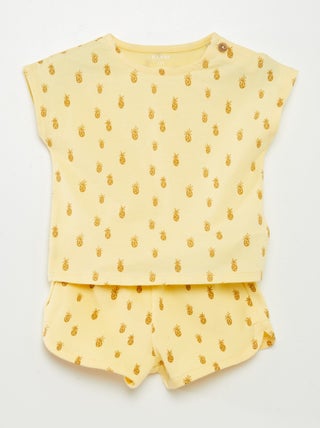 Completo stampato T-shirt + shorts - 2 pezzi