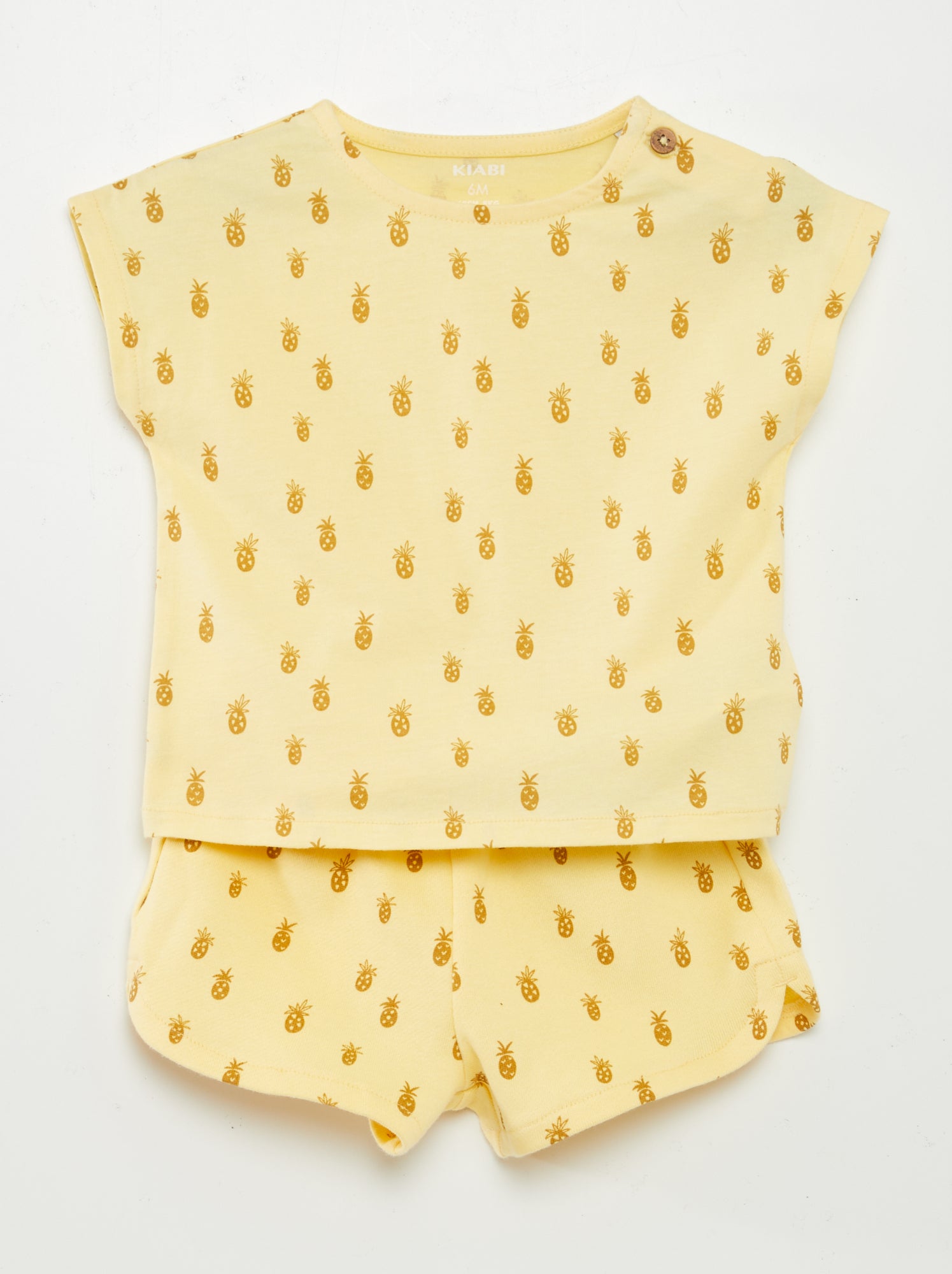 Pspeaches Kurti Con Sharara E Dupatta Per Ragazze - Cotone Puro Giallo Floreale