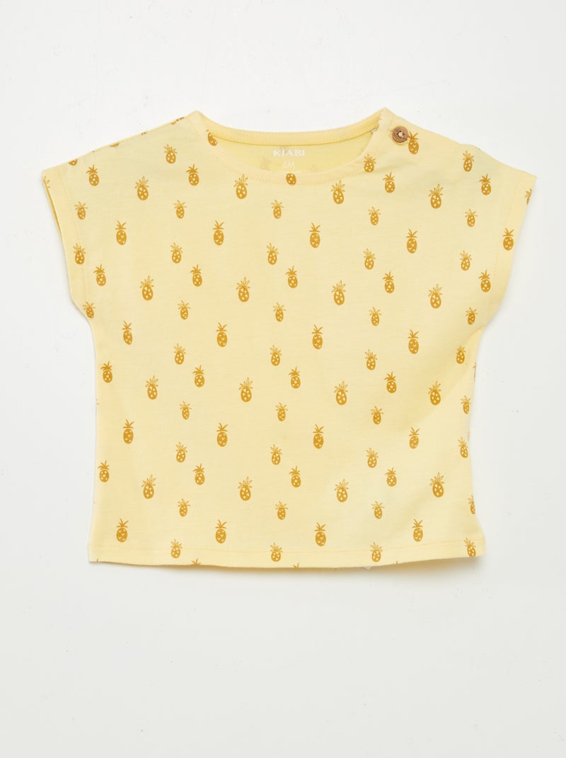 Completo stampato T-shirt + shorts - 2 pezzi GIALLO - Kiabi