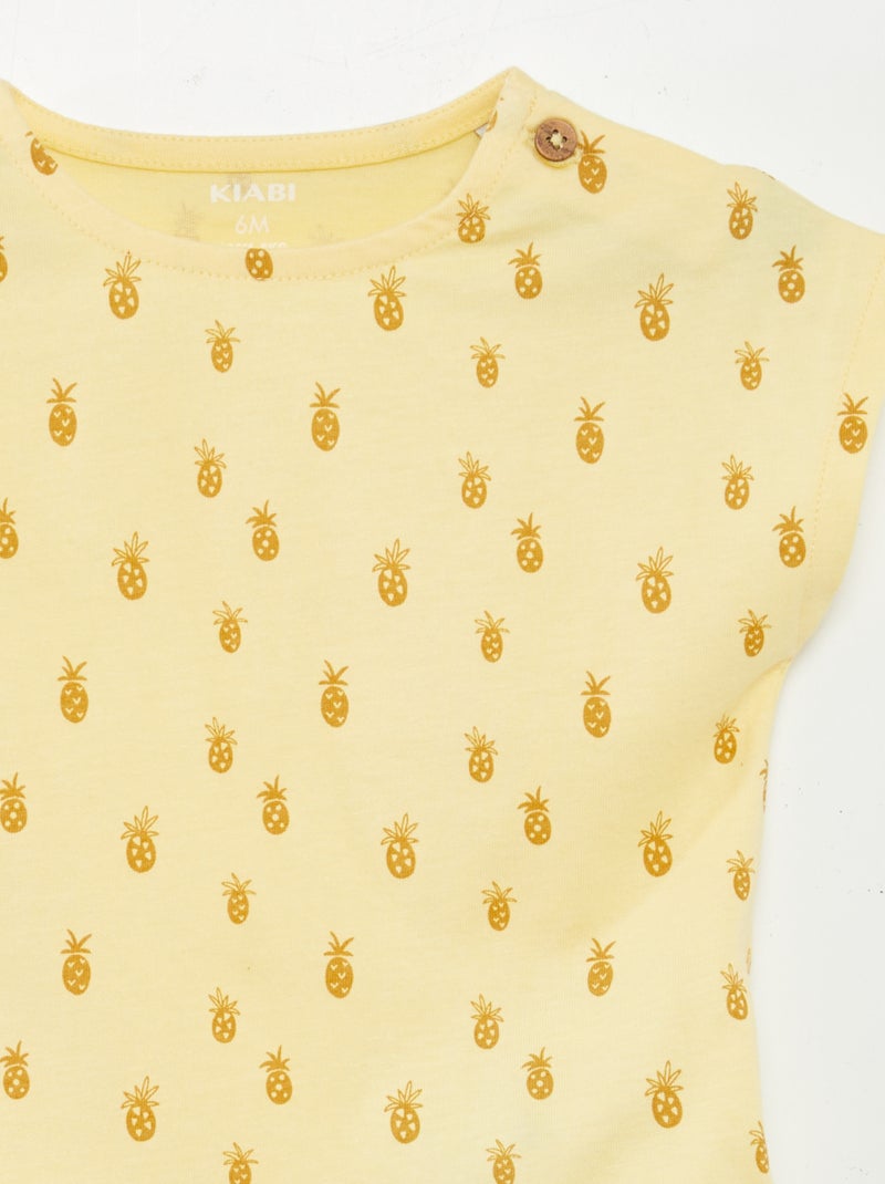 Completo stampato T-shirt + shorts - 2 pezzi GIALLO - Kiabi