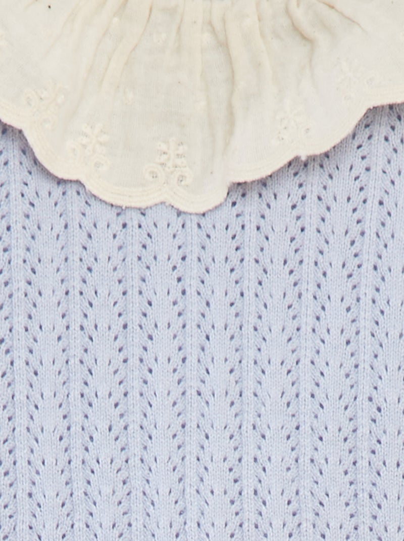 Completo t-blusa con collo fantasia + legging in tricot BLU - Kiabi