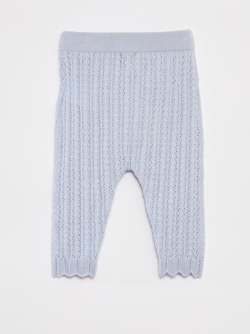 Completo t-blusa con collo fantasia + legging in tricot BLU - Kiabi