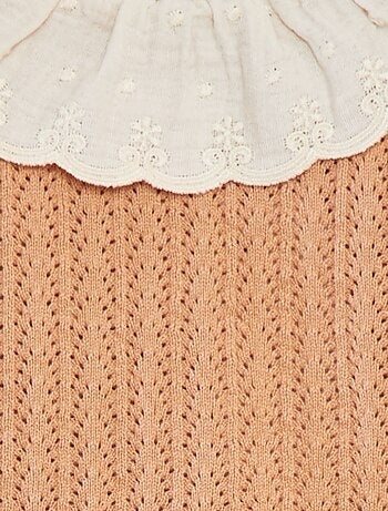 Completo t-blusa con collo fantasia + legging in tricot